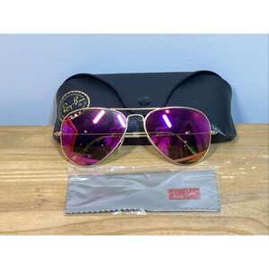 Ray-Ban Sunglasses Aviator Flash Lenses Cyclamen Flash (pink/violet mirrored) Go